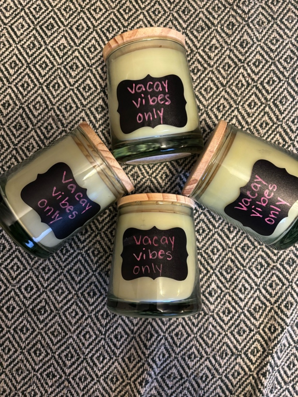 Vacay Vibes Only Scented 9oz Single Wick Candle In Pale Green Glass Jar